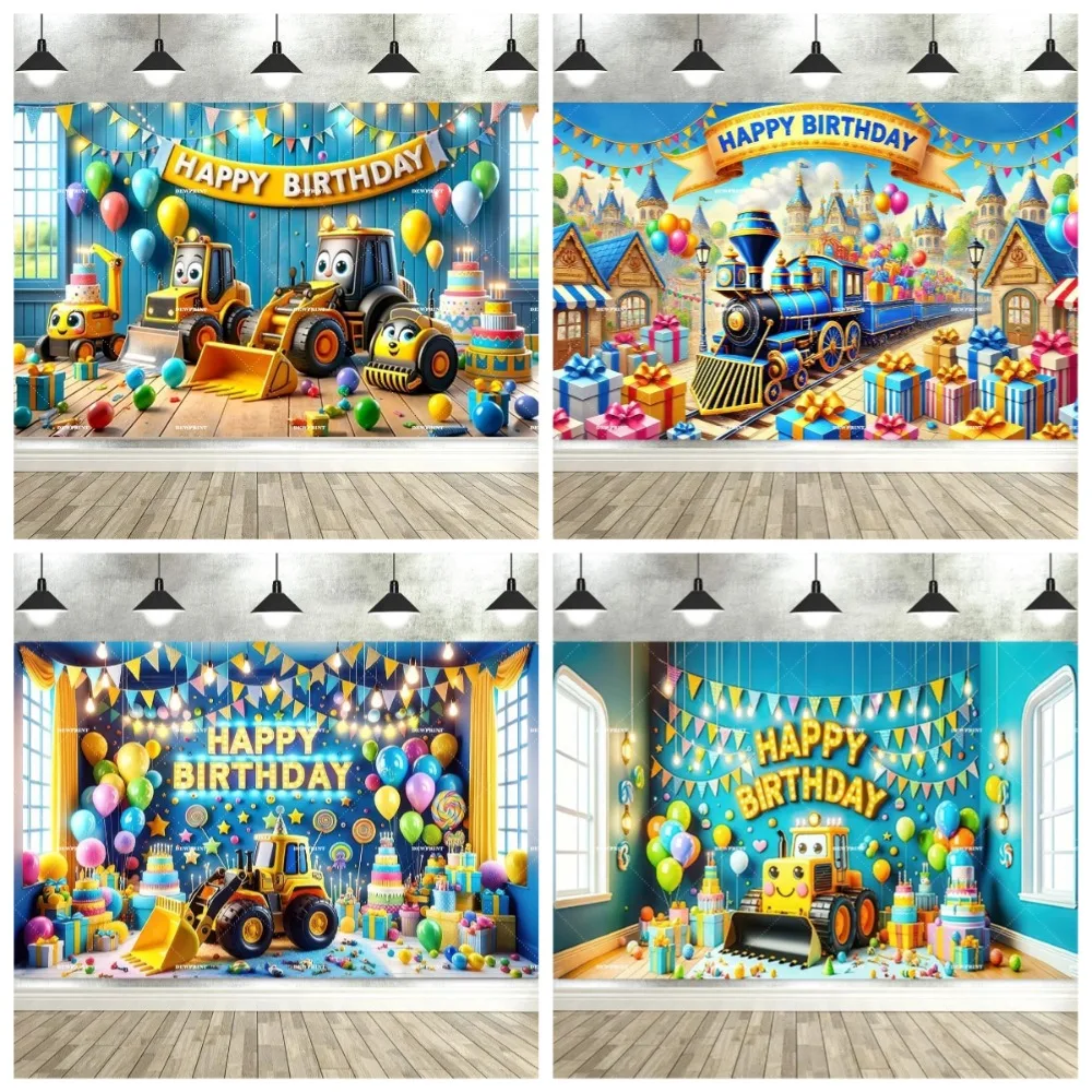 Architectural excavator themed birthday background banner, bulldozer children's birthday party decoration photography background
Architectural excavator themed birthday background banner, bulldozer children's birthday party decoration photography background