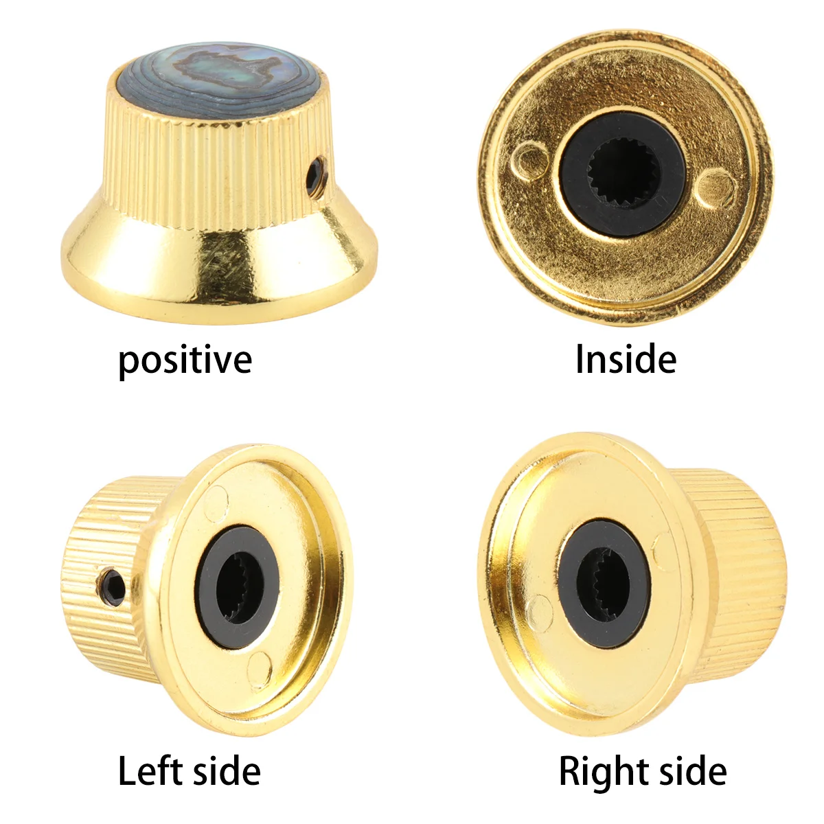 3Pcs Golden Abalone Shell Insert Knobs Heavy Duty Volume Control for Electric Guitar Bass Replacement Hardware