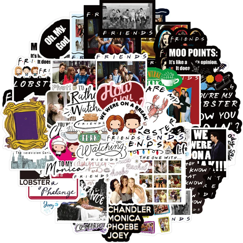 10/30/50pcs Vintage TV Show Friends Stickers Decals DIY Laptop Skateboard Phone Scrapbooking Waterproof Kids Toys Sticker Packs
10/30/50pcs Vintage TV Show Friends Stickers Decals DIY Laptop Skateboard Phone Scrapbooking Waterproof Kids Toys Sticker Packs