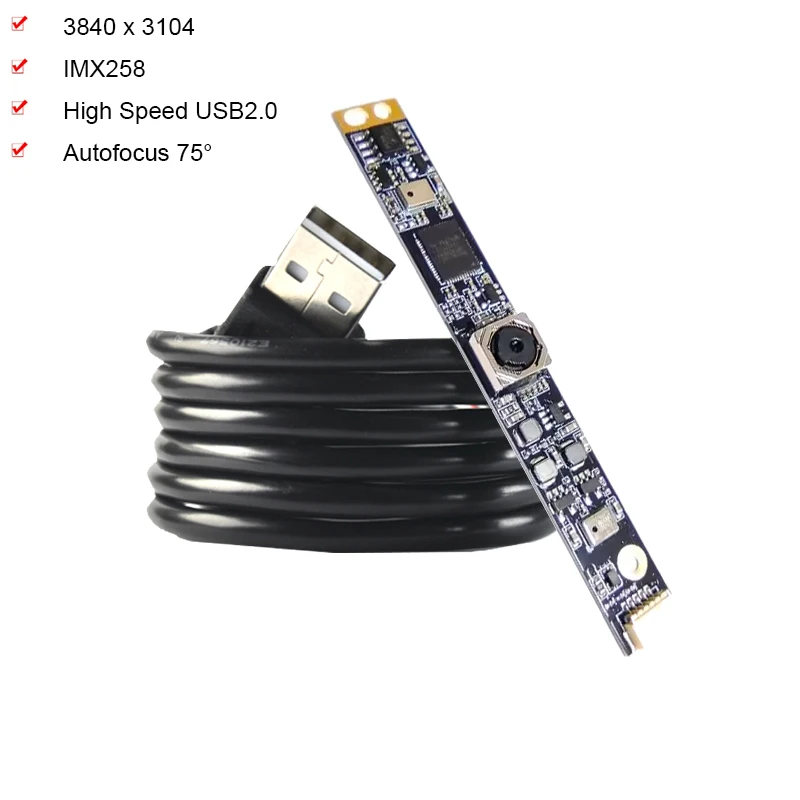 4K 3840x2160 12MP HD IMX258 USB модуль камеры с автофокусом 75 ° с цифровым микрофоном, 30FPS MJPEG, YUY2
4K 3840x2160 12MP HD IMX258 USB модуль камеры с автофокусом 75 ° с цифровым микрофоном, 30FPS MJPEG, YUY2