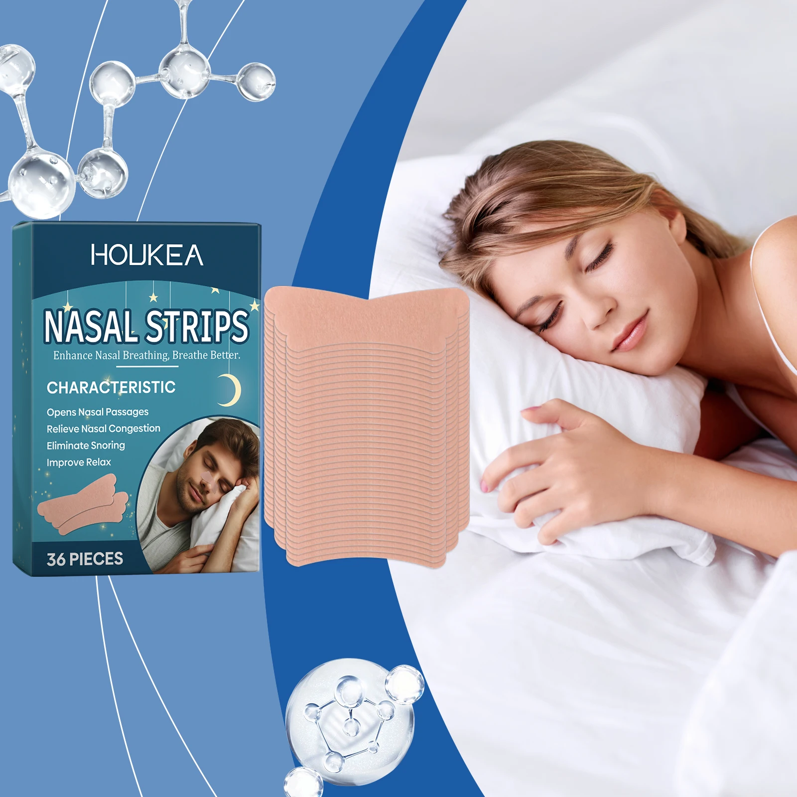 Night Sleep Comfort Nasal Patches Relieve Congestion Nasal Breathing Gentle Design Improves Sleep Quality and Reduces Snoring
Night Sleep Comfort Nasal Patches Relieve Congestion Nasal Breathing Gentle Design Improves Sleep Quality and Reduces Snoring