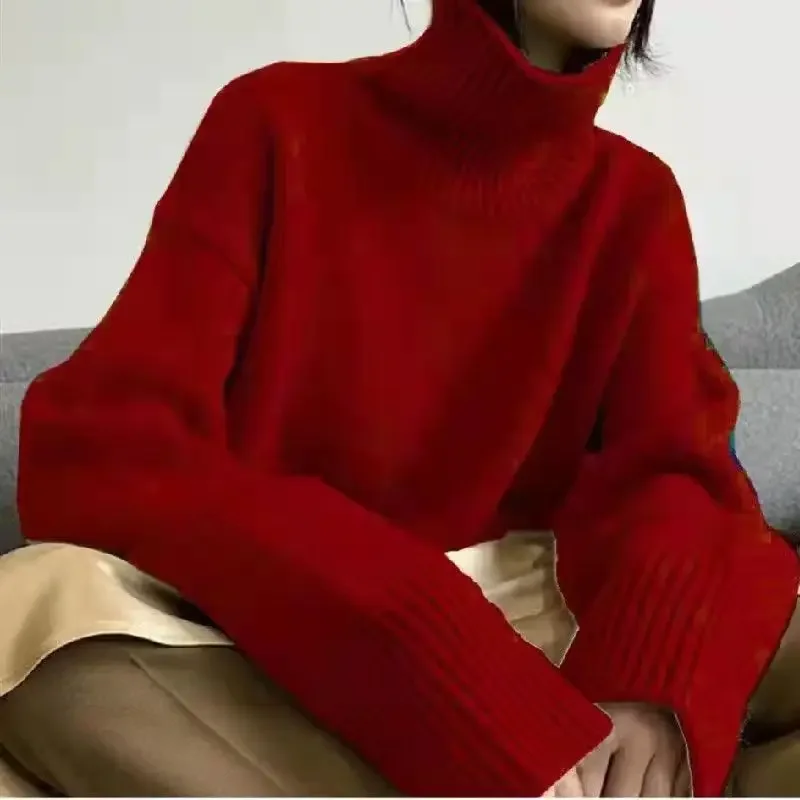 New Autumn Winter Thick Cashmere Sweater Women Casual Loose Turtleneck Pullover Vintage Long Sleeve Knitted Tops Clothes 23524
New Autumn Winter Thick Cashmere Sweater Women Casual Loose Turtleneck Pullover Vintage Long Sleeve Knitted Tops Clothes 23524