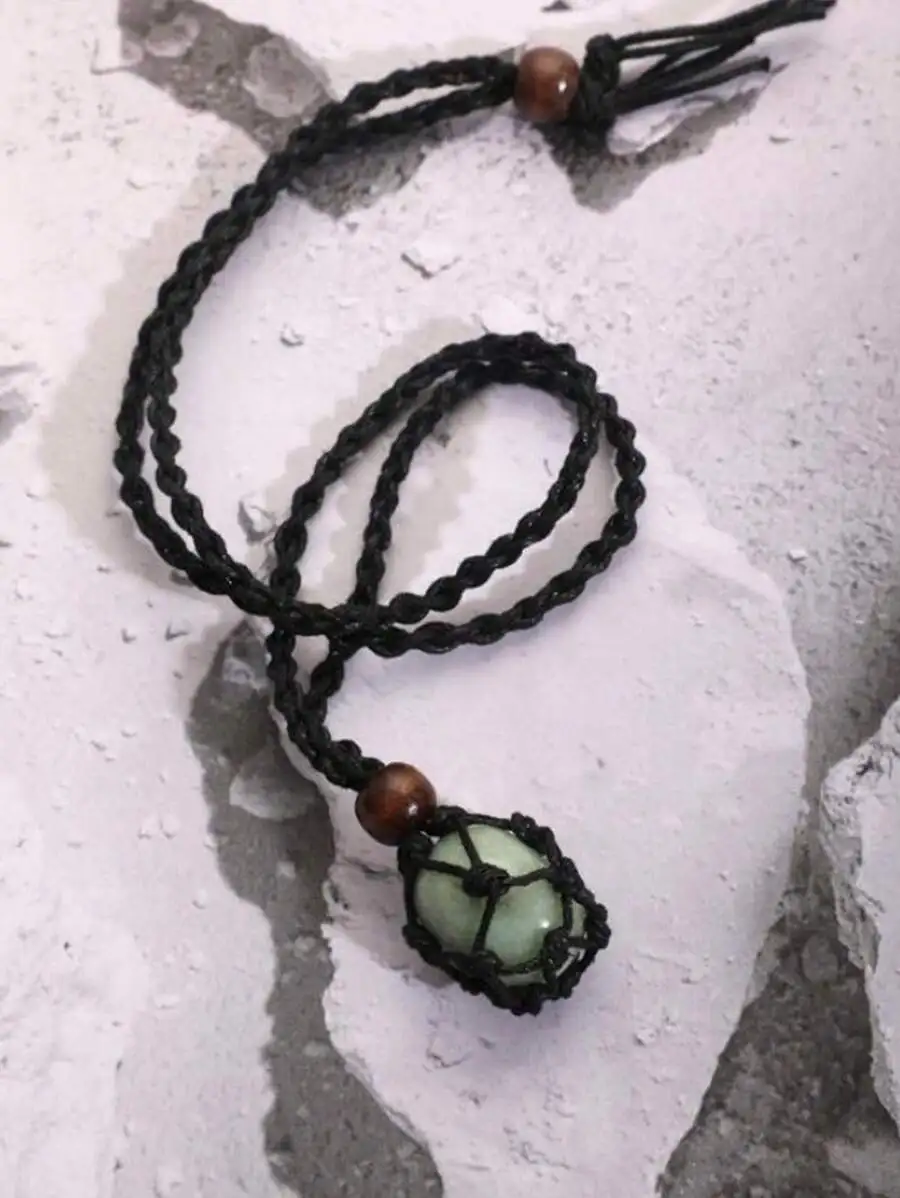 Boho Macrame Stone Pendant Necklace For Women Daily Wear
Boho Macrame Stone Pendant Necklace For Women Daily Wear