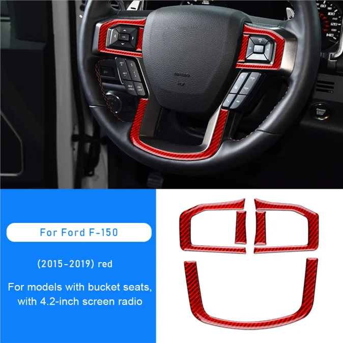Carbon Fiber Steering Wheel Button Ring Chin Cover For Ford F-150 2015-2019 Real Sticker Interior Accessories Decoration Upgrade
Carbon Fiber Steering Wheel Button Ring Chin Cover For Ford F-150 2015-2019 Real Sticker Interior Accessories Decoration Upgrade