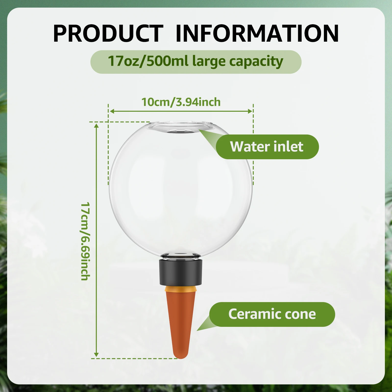 2/4Pcs 500ML Automatic Drip Irrigation System Self Watering Plant Watering Bulbs for Garden Flower Plants Watering Balls Devices
2/4Pcs 500ML Automatic Drip Irrigation System Self Watering Plant Watering Bulbs for Garden Flower Plants Watering Balls Devices