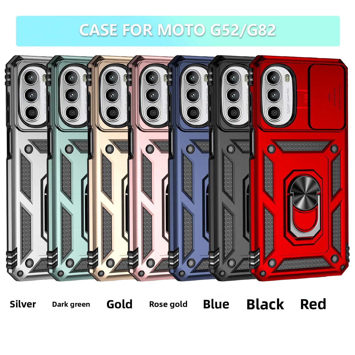 For MOTO G52/G82 Cover Military Grade Magnet Holder Back Bumper Slide Lens Phone Case
For MOTO G52/G82 Cover Military Grade Magnet Holder Back Bumper Slide Lens Phone Case