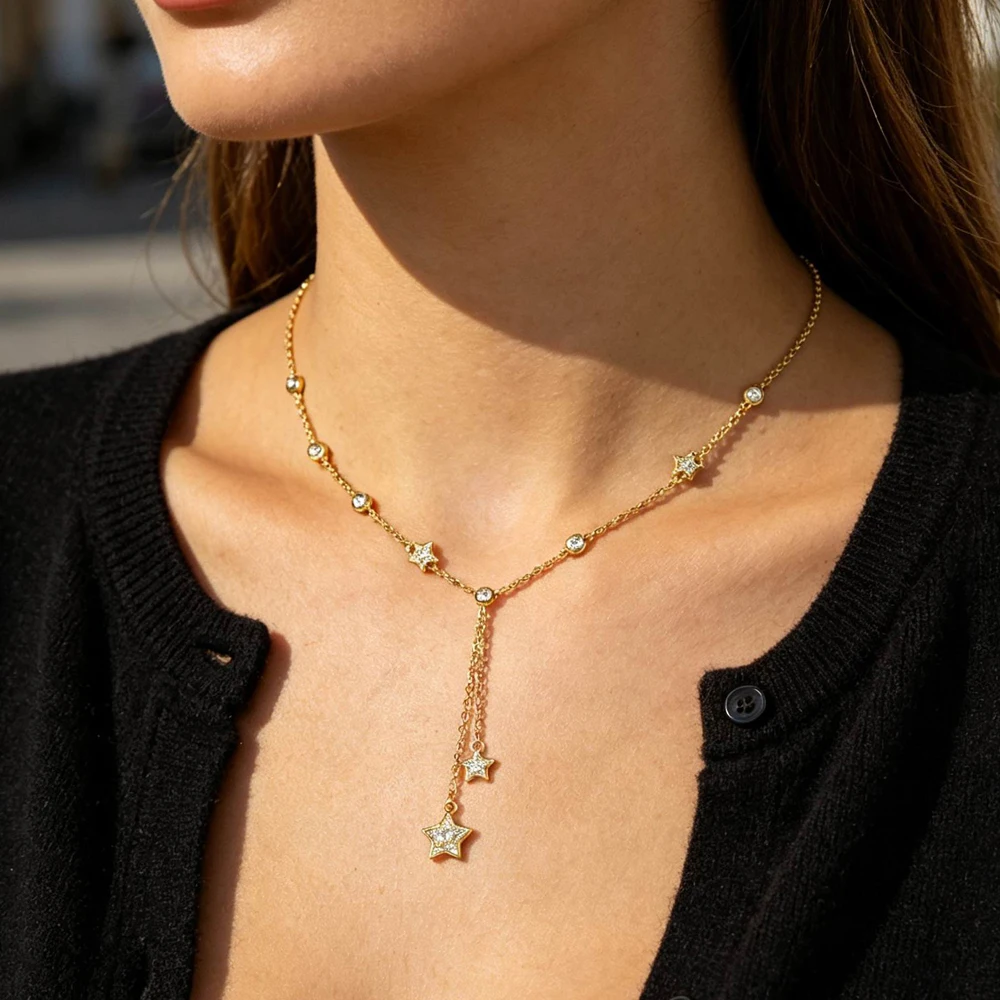 Fashion New Micro Pave Zircon Star Charm Necklace for Women 2026 High Quality Luxury Jewelry
Fashion New Micro Pave Zircon Star Charm Necklace for Women 2026 High Quality Luxury Jewelry
