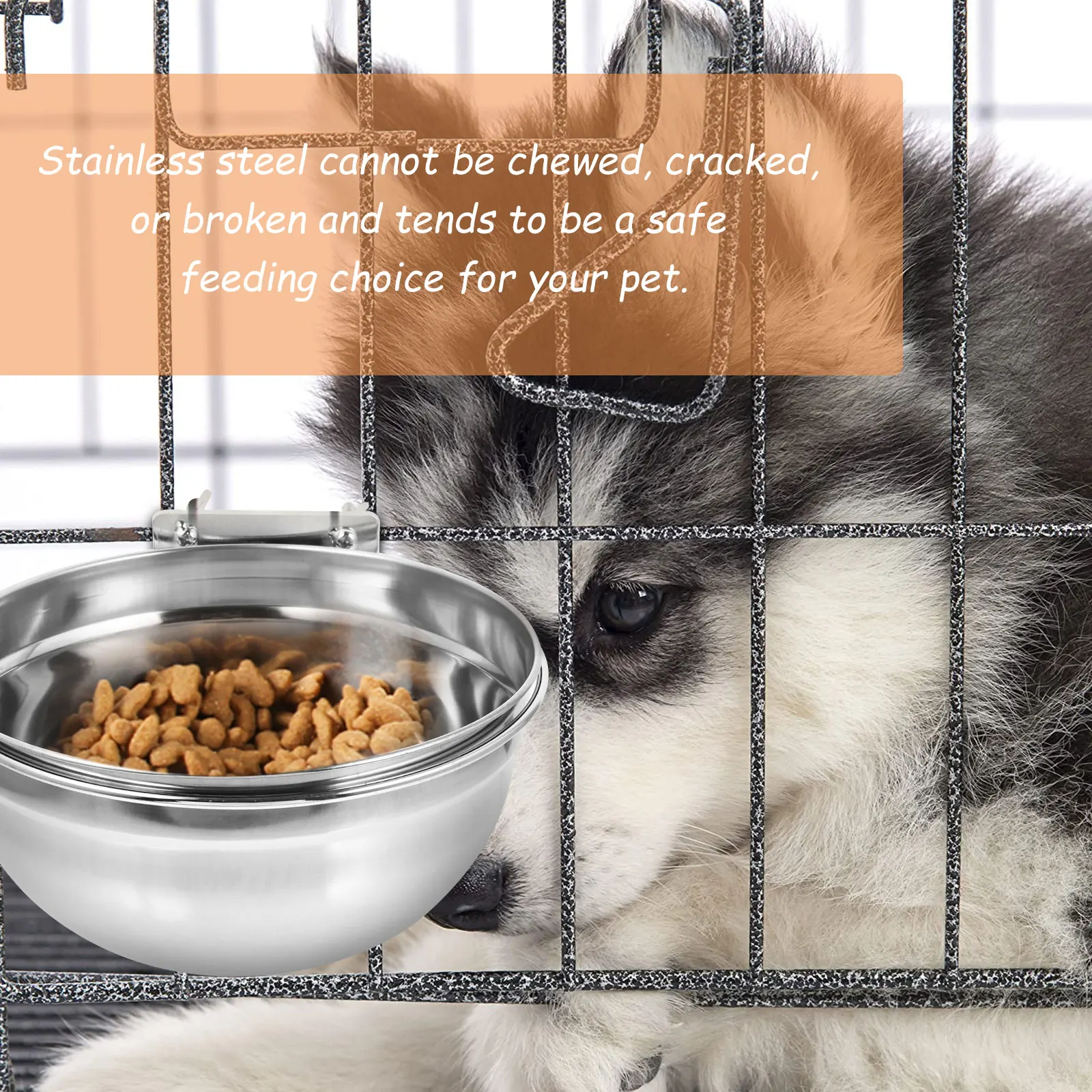 Stainless Steel Water Feeder Cage Hanging Bowl Portable Dog Food Pet Water Bowl Crate Large Capacity Easy Clean Durable
Stainless Steel Water Feeder Cage Hanging Bowl Portable Dog Food Pet Water Bowl Crate Large Capacity Easy Clean Durable