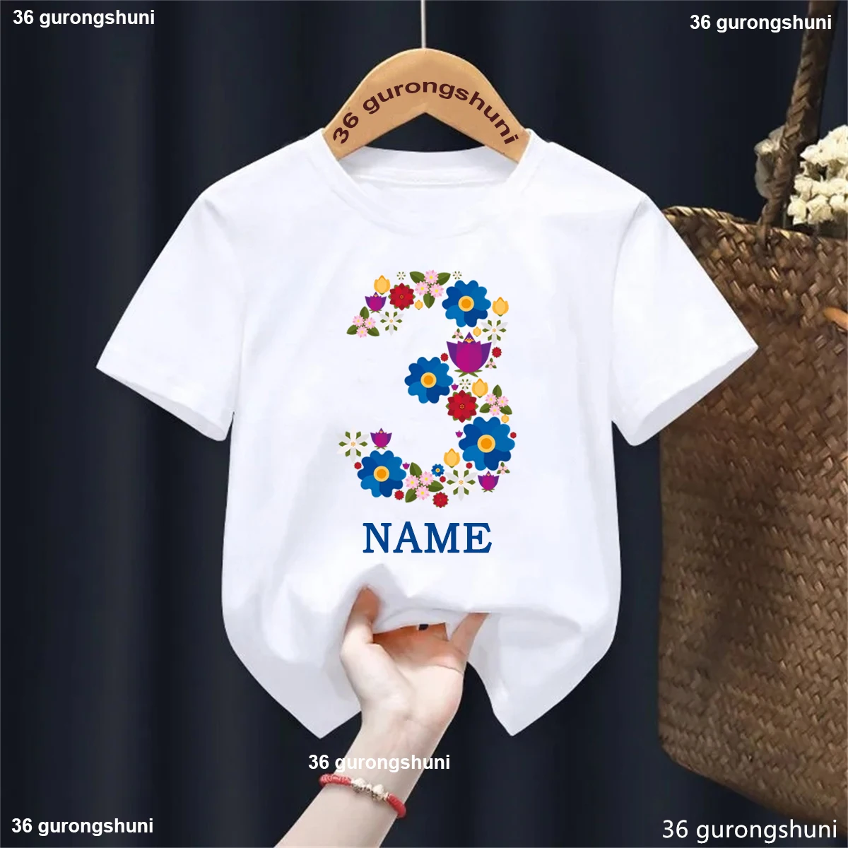 Customized Name Kids Flower Butterfly 2.3.4 year old Birthday Number Print T Shirt Girls Birthday Party Gift O-Neck T-Shirt Tops
Customized Name Kids Flower Butterfly 2.3.4 year old Birthday Number Print T Shirt Girls Birthday Party Gift O-Neck T-Shirt Tops