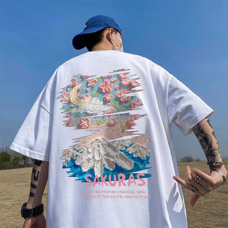 Summer Heavyweight ort Sve Oil Painting Print T-irt for Men Couple Five-Quarter Sve Oversize Large Size Casual Tee
Summer Heavyweight ort Sve Oil Painting Print T-irt for Men Couple Five-Quarter Sve Oversize Large Size Casual Tee