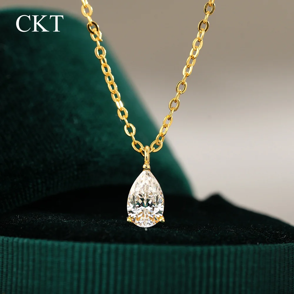 CKT 1ct Water Drop Pear Shape Pendant 14K Gold Diamond Moissanite Necklace Religious Fine Jewelry Necklace Gift for Women
CKT 1ct Water Drop Pear Shape Pendant 14K Gold Diamond Moissanite Necklace Religious Fine Jewelry Necklace Gift for Women