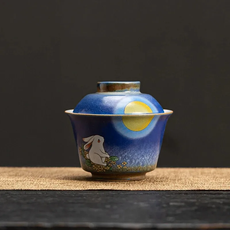 Rabbit Gaiwan For Tea Ceramic Tureen With Lid Teaware Chinese Blue Tea Bowl
Rabbit Gaiwan For Tea Ceramic Tureen With Lid Teaware Chinese Blue Tea Bowl