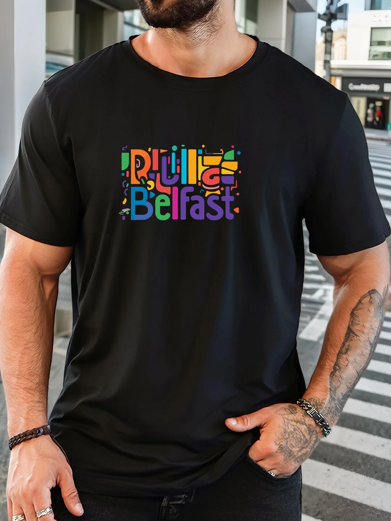 Men's 100% Cotton Printed T-Shirt Belfast Pattern Summer Casual Oversized Round Neck Short Sleeve Comfortable Daily Wear Tee
Men's 100% Cotton Printed T-Shirt Belfast Pattern Summer Casual Oversized Round Neck Short Sleeve Comfortable Daily Wear Tee