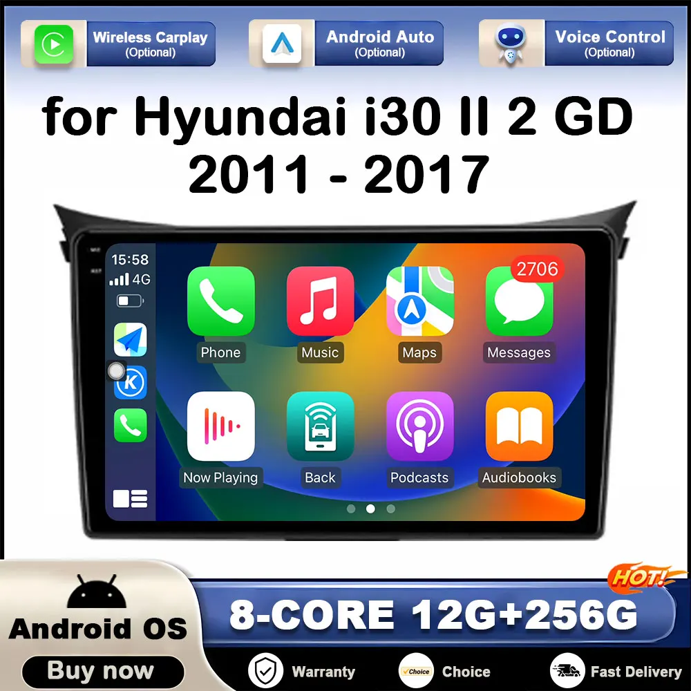 for Hyundai i30 II 2 GD 2011 - 2017 Android Car Multimedia Player DSP Stereo GPS Navigation Carplay Autoradio BT 4G Head Unit
for Hyundai i30 II 2 GD 2011 - 2017 Android Car Multimedia Player DSP Stereo GPS Navigation Carplay Autoradio BT 4G Head Unit