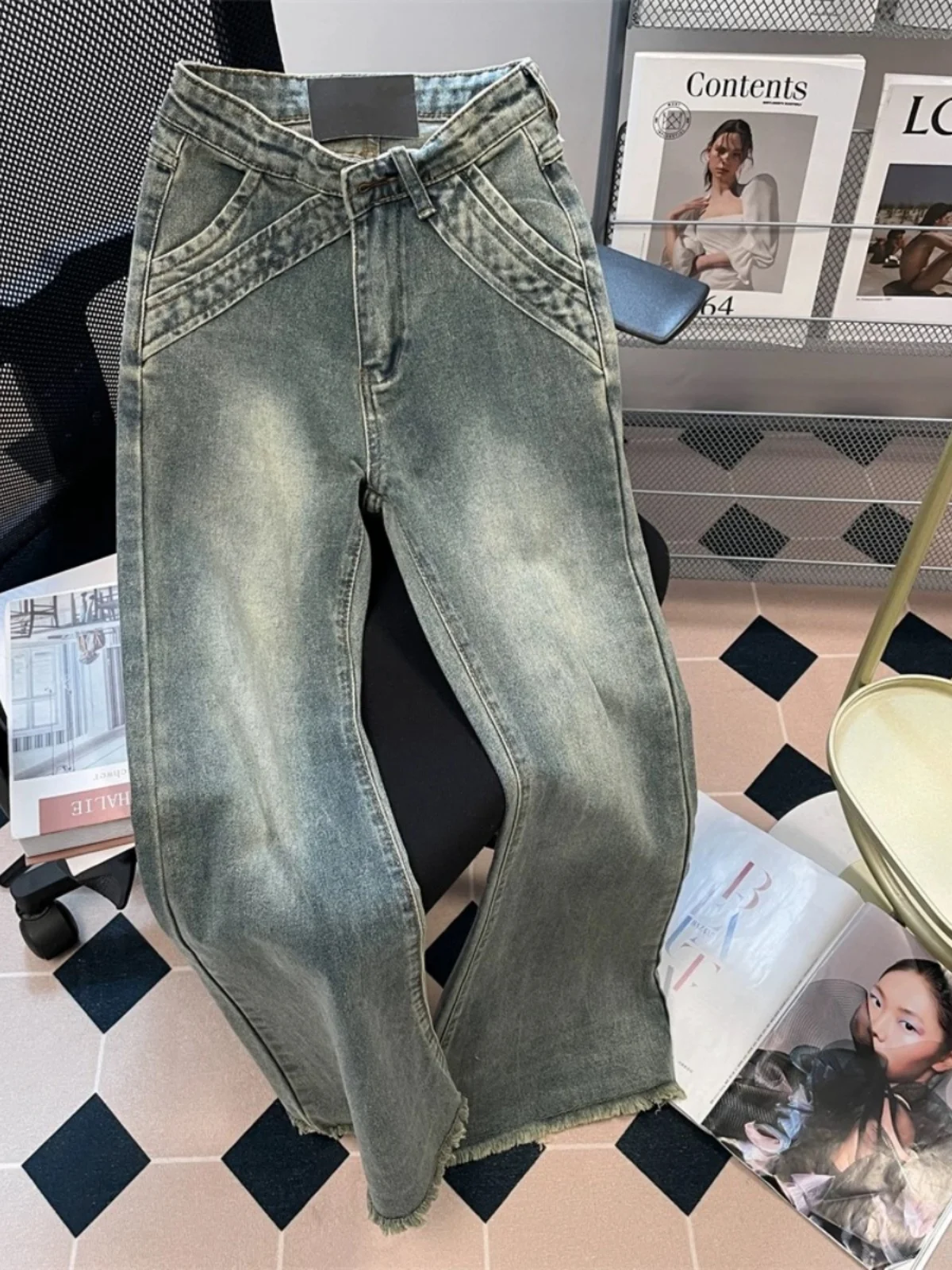 American Retro Patchwork Frayed Denim Jeans Men's Spring Autumn New Trendy High Street Loose Straight Wide Leg Casual Pants
American Retro Patchwork Frayed Denim Jeans Men's Spring Autumn New Trendy High Street Loose Straight Wide Leg Casual Pants
