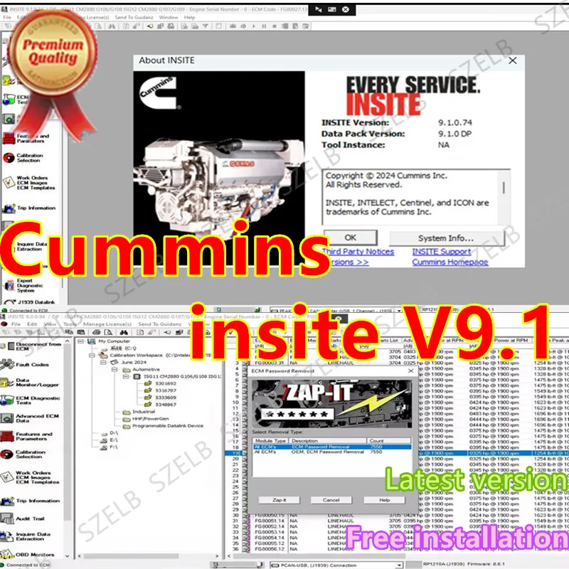 Cummin Insite v 9.1Engine Diagnostic Software Fault Code Engine Tests Adjustment Remove ECM
Cummin Insite v 9.1Engine Diagnostic Software Fault Code Engine Tests Adjustment Remove ECM