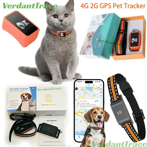 IP67 Waterproof Mini 4G GPS Animal Tracker Collar Anti-Lost Real Time Tracking Dog Cat Locator Pet Dog Cat Fashion Neck Collar