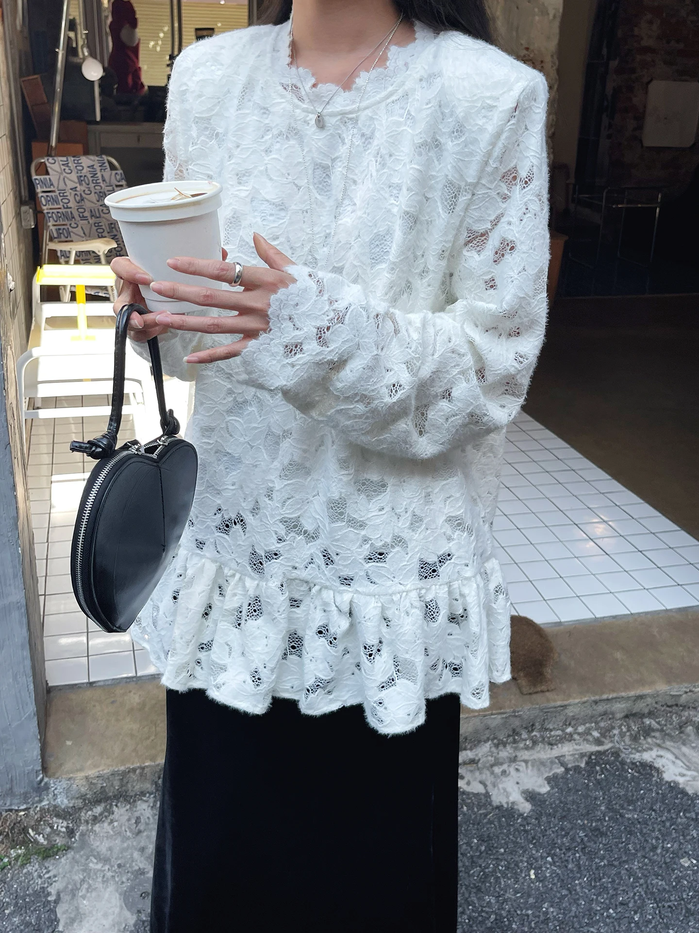 Slimming Effect Lace irt Women's Loose Inner Wear Fce Brued Base Layer Top Korean Sle Long Sve round Ne
Slimming Effect Lace irt Women's Loose Inner Wear Fce Brued Base Layer Top Korean Sle Long Sve round Ne