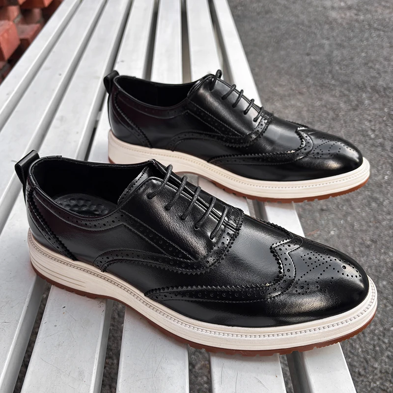 Мужские повседневные туфли-броги в деловом стиле, толстая подошва 3 см, увеличивающие рост, формальные оксфорды на шнуровке, удобные нескользящие свадебные платья
Мужские повседневные туфли-броги в деловом стиле, толстая подошва 3 см, увеличивающие рост, формальные оксфорды на шнуровке, удобные нескользящие свадебные платья