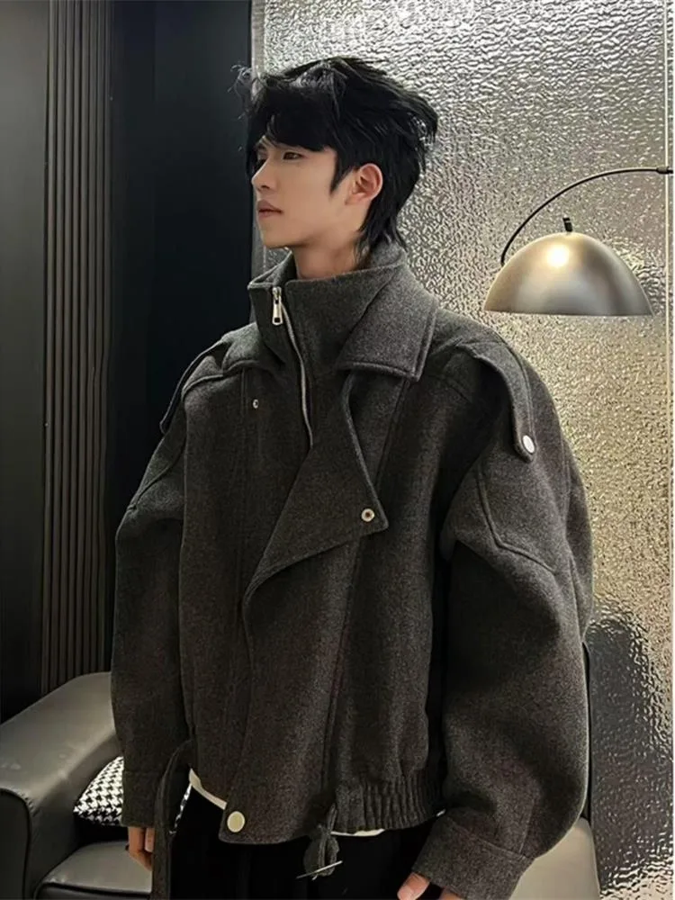 Fashionable Short Men's Woolen Coat American Style Windbreaker Outerwear Trendy Brand Youth Spring Fashion Urban Life
Fashionable Short Men's Woolen Coat American Style Windbreaker Outerwear Trendy Brand Youth Spring Fashion Urban Life