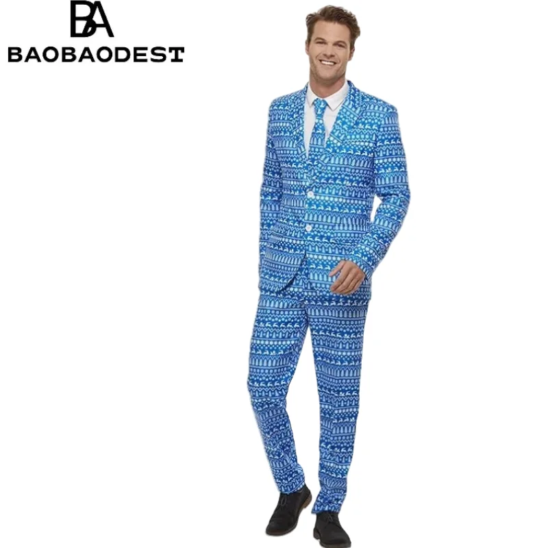 Men's Gift Wrap Print Suit Funny Christmas Costume 2-Piece Novelty Tuxedo Jacket & Pants for Party Cosplay Halloween
Men's Gift Wrap Print Suit Funny Christmas Costume 2-Piece Novelty Tuxedo Jacket & Pants for Party Cosplay Halloween