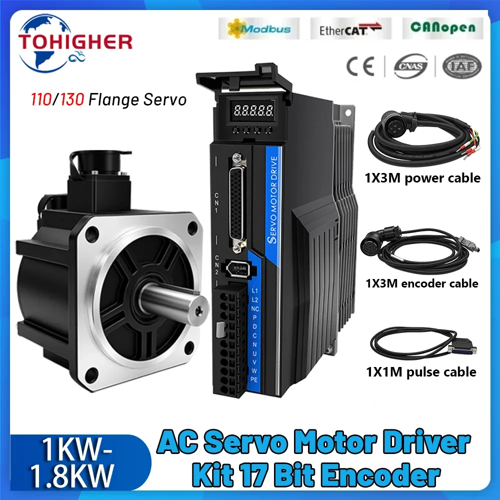 Servo Motor 1000W/1.5KW/1200W/1500W/1800W/750W Servo Motor 130 and Driver EtherCAT Servo Motor 220V with Driver with Brake CNC
Servo Motor 1000W/1.5KW/1200W/1500W/1800W/750W Servo Motor 130 and Driver EtherCAT Servo Motor 220V with Driver with Brake CNC