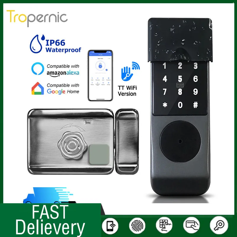 IP66 Waterproof TTLock Fingerprint Smart Door Lock Outdoor Gate Bluetooth Password 13.56MHz IC Card Deadbolt Lock+Mechanical Key
IP66 Waterproof TTLock Fingerprint Smart Door Lock Outdoor Gate Bluetooth Password 13.56MHz IC Card Deadbolt Lock+Mechanical Key