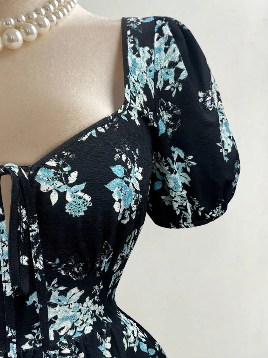 Elegant Blue Floral Puff Sleeve Wrap Maxi Dress For Plus Size Women Spring Summer Beach Vacation Wear
Elegant Blue Floral Puff Sleeve Wrap Maxi Dress For Plus Size Women Spring Summer Beach Vacation Wear