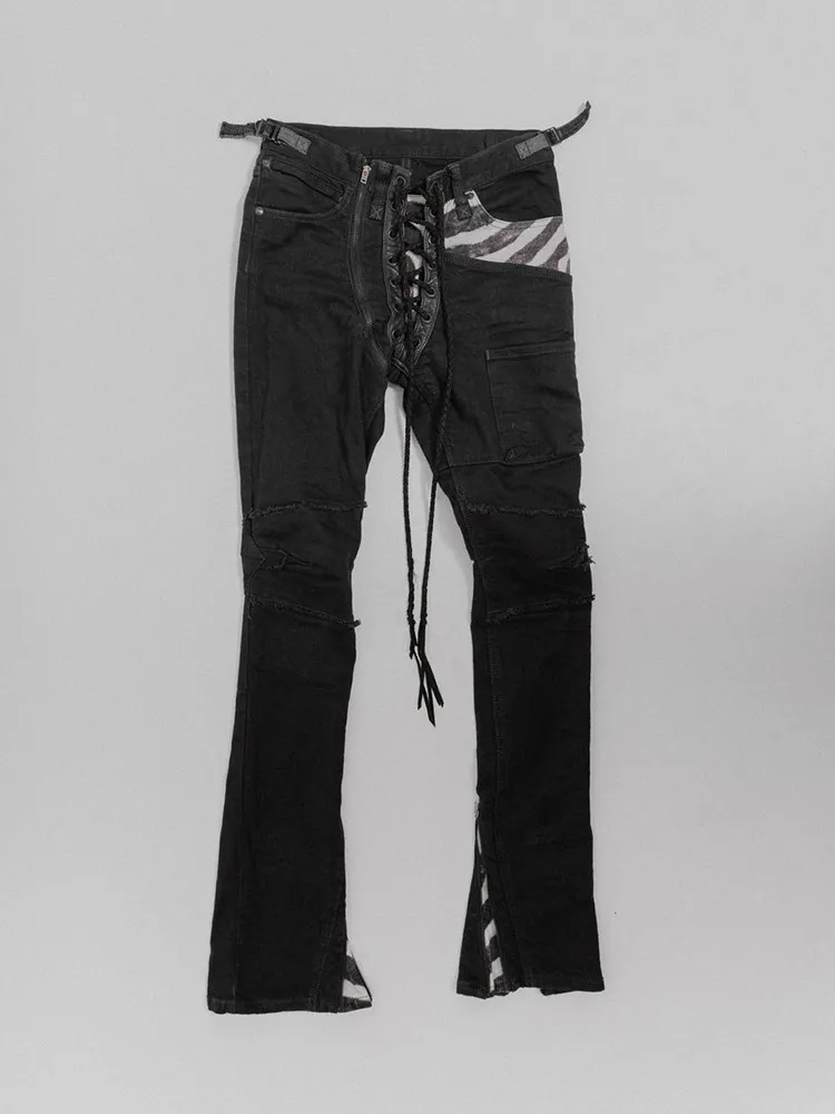 Ifsixwasnine pioneer visual zebra stitching drawstring lace-up jeans
Ifsixwasnine pioneer visual zebra stitching drawstring lace-up jeans