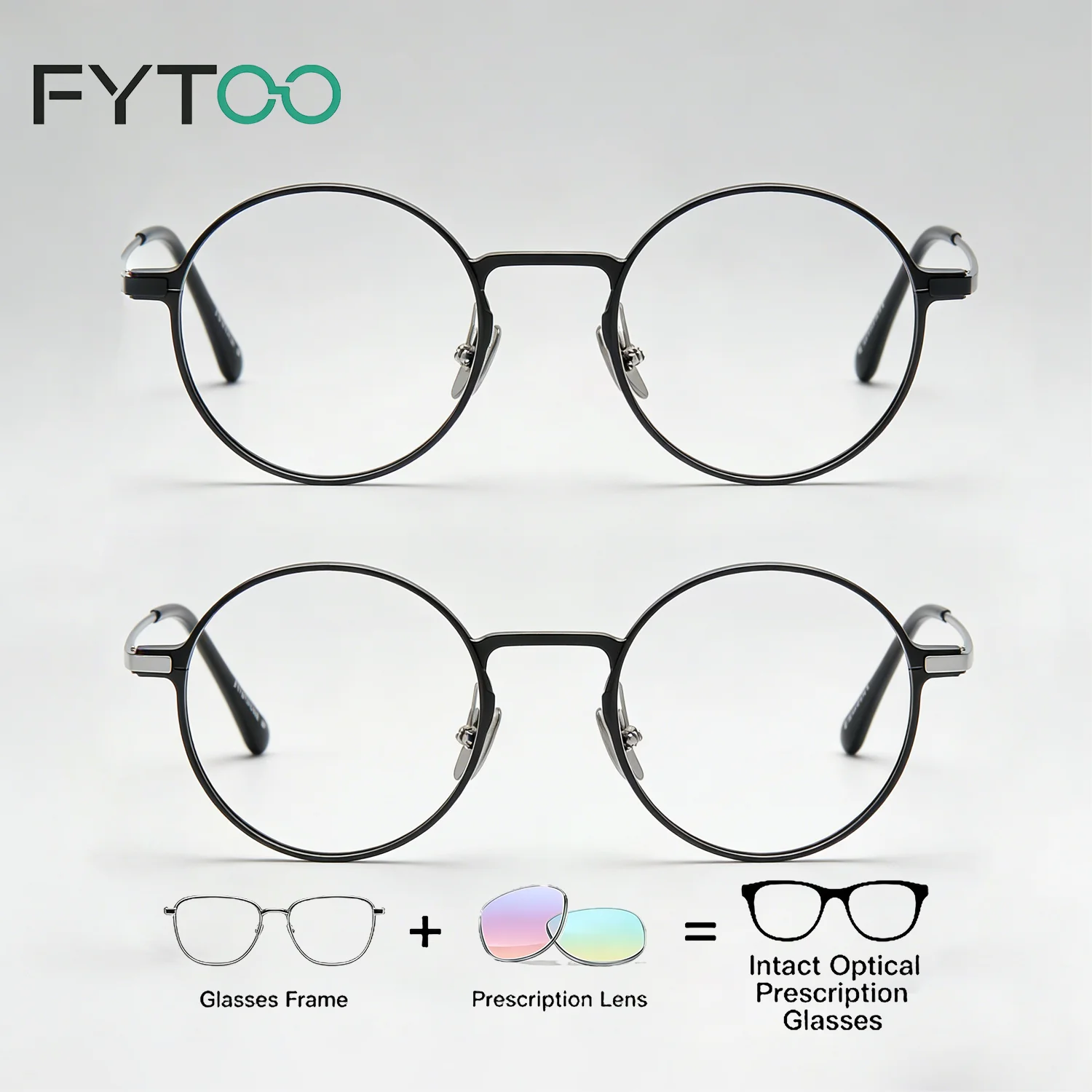FYTOO Unisex Retro Artistic Titanium Round Frames Rx Myopia Resin Lenses (Blue Light Blocking) with Custom Formula.
FYTOO Unisex Retro Artistic Titanium Round Frames Rx Myopia Resin Lenses (Blue Light Blocking) with Custom Formula.