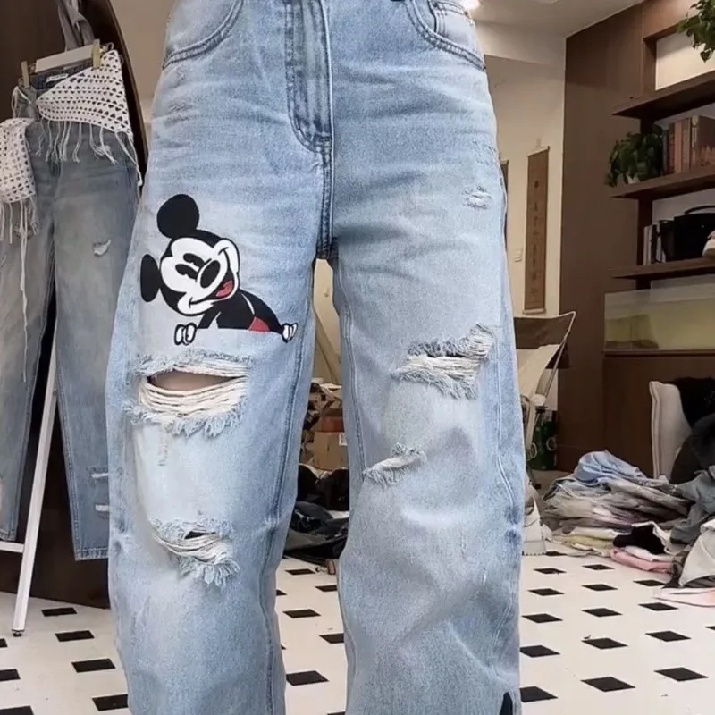 Officially Licensed Disney 2026 Summer American Vintage Ripped Jeans Women Mickey Print Straight Loose Casual Fashion Long Pants
Officially Licensed Disney 2026 Summer American Vintage Ripped Jeans Women Mickey Print Straight Loose Casual Fashion Long Pants