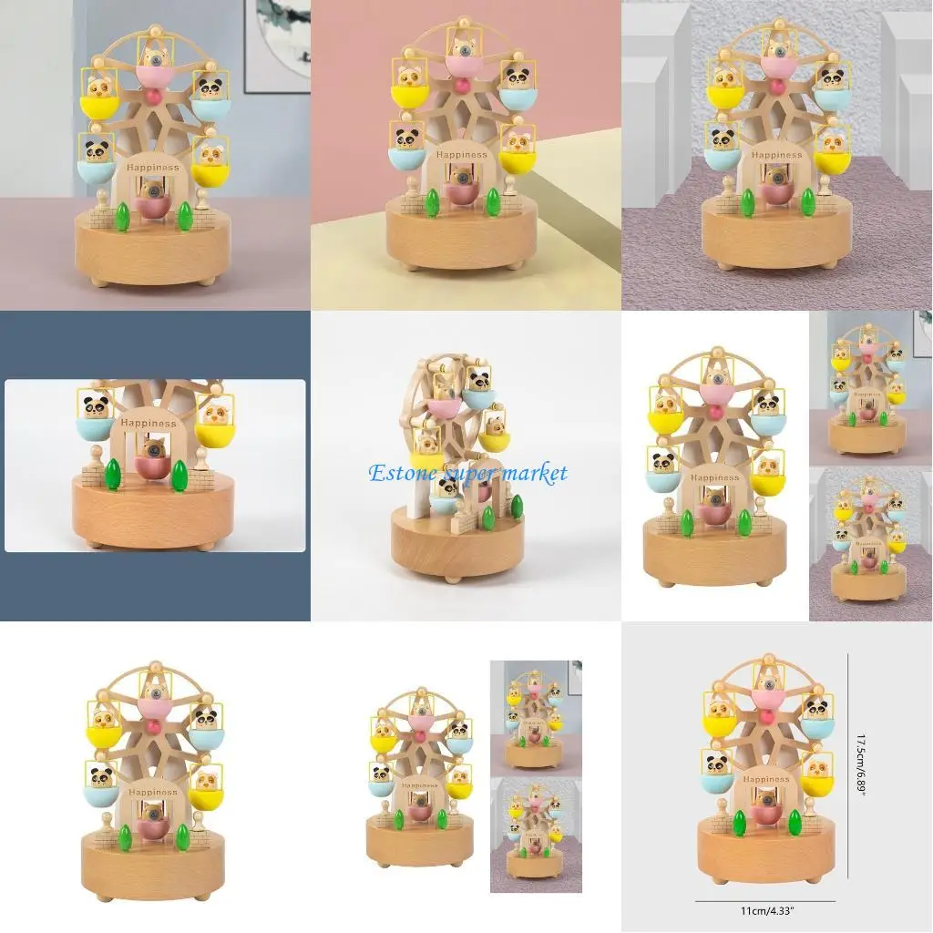 090B Wooden Ferris Wheel Music Box Ferris Wheel Carousel Music Box Wind Up Mechanism Rotating Ferris Wheel Windmill Music Box
090B Wooden Ferris Wheel Music Box Ferris Wheel Carousel Music Box Wind Up Mechanism Rotating Ferris Wheel Windmill Music Box