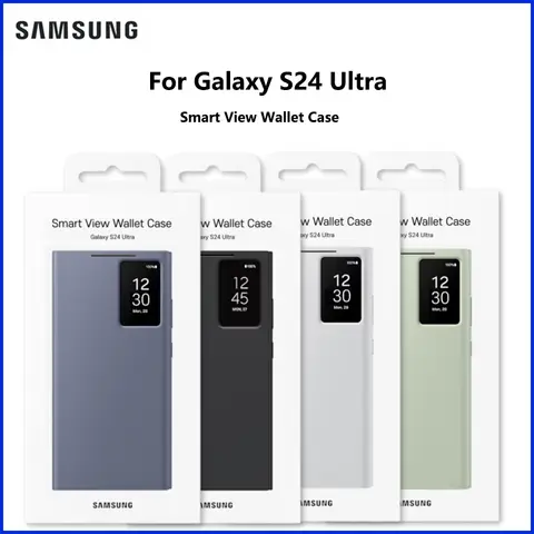 Original For Samsung Galaxy Official S24 Ultra Smart View Wallet Case S-View Wallet Case EF-ZS928