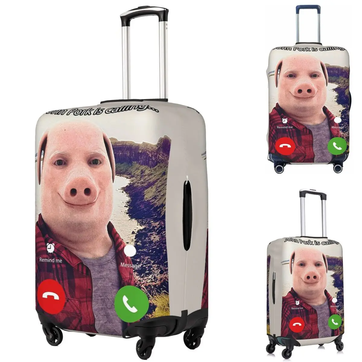 John Pork Is Calling Answer Call Phone Suitcase Cover Protection Elastic Trip Luggage Protector Covers for 18-32 Inch
John Pork Is Calling Answer Call Phone Suitcase Cover Protection Elastic Trip Luggage Protector Covers for 18-32 Inch