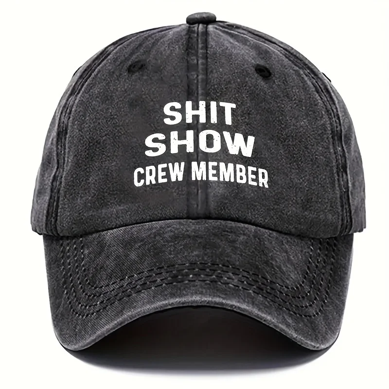 A Printed SHOW CREW MEMBER Washed Baseball Cap, Adjustable for Outdoor Casual Wear, Suitable for Spring And Autumn Travel, Beach
A Printed SHOW CREW MEMBER Washed Baseball Cap, Adjustable for Outdoor Casual Wear, Suitable for Spring And Autumn Travel, Beach