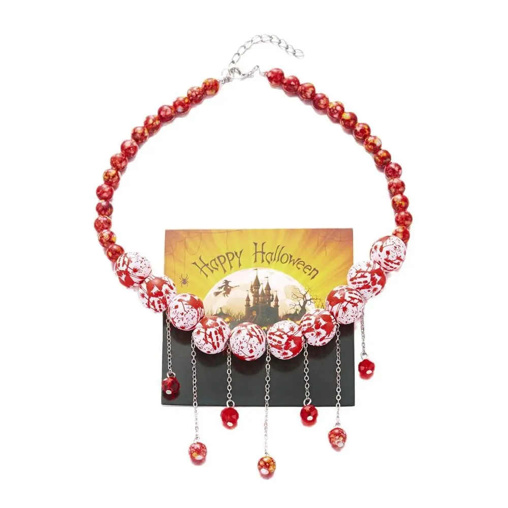 Dark Spider Design Halloween Necklace Ghost Weaven Red Blood Pattern Blood Red Print Necklace Pumpkin Pattern Black Rope 
Dark Spider Design Halloween Necklace Ghost Weaven Red Blood Pattern Blood Red Print Necklace Pumpkin Pattern Black Rope