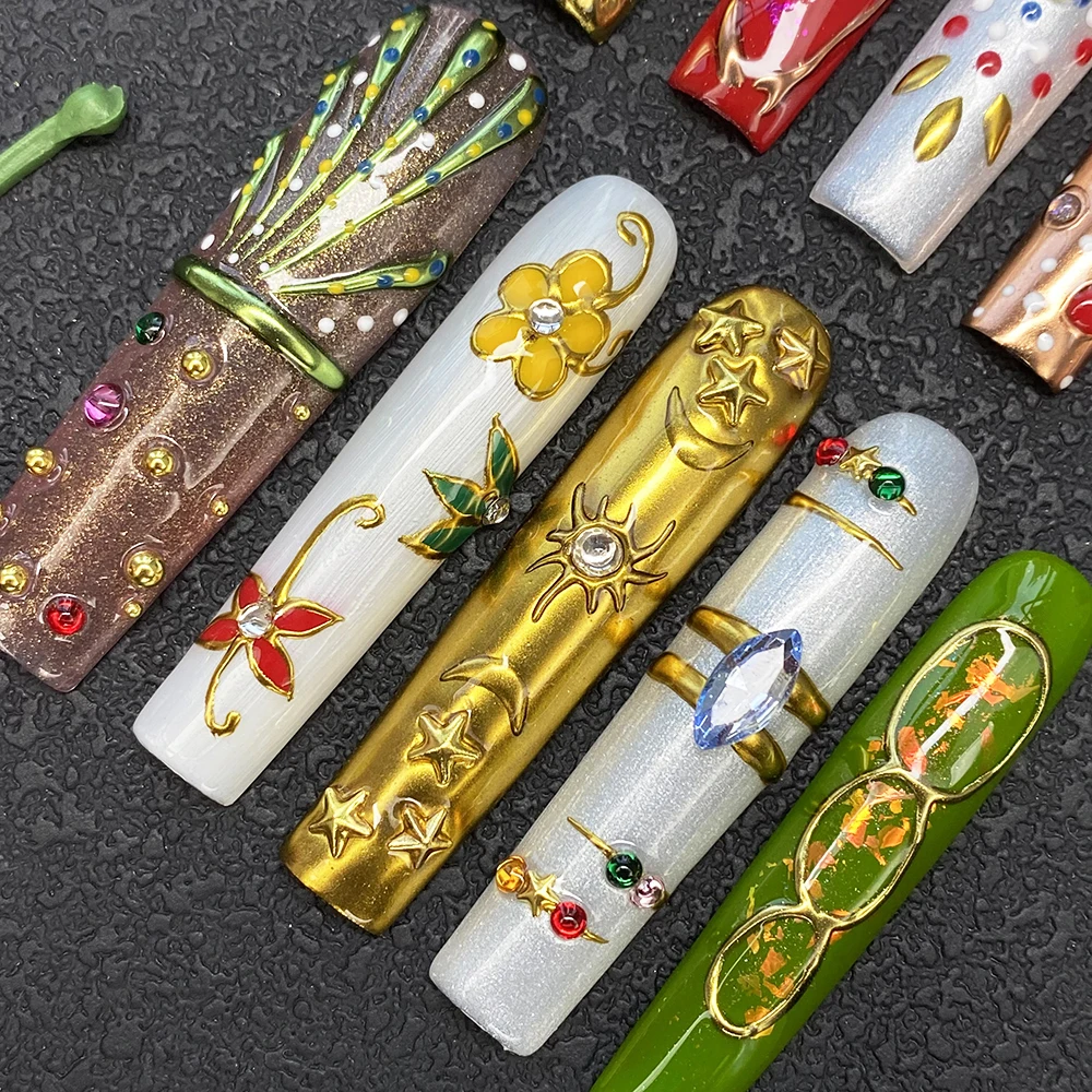 Extra Long 55MM Acrylic Gel Carved Complete 100% Hand Made Fingernails Press on Exquisite Salon Design Nails with Glue Tool
Extra Long 55MM Acrylic Gel Carved Complete 100% Hand Made Fingernails Press on Exquisite Salon Design Nails with Glue Tool