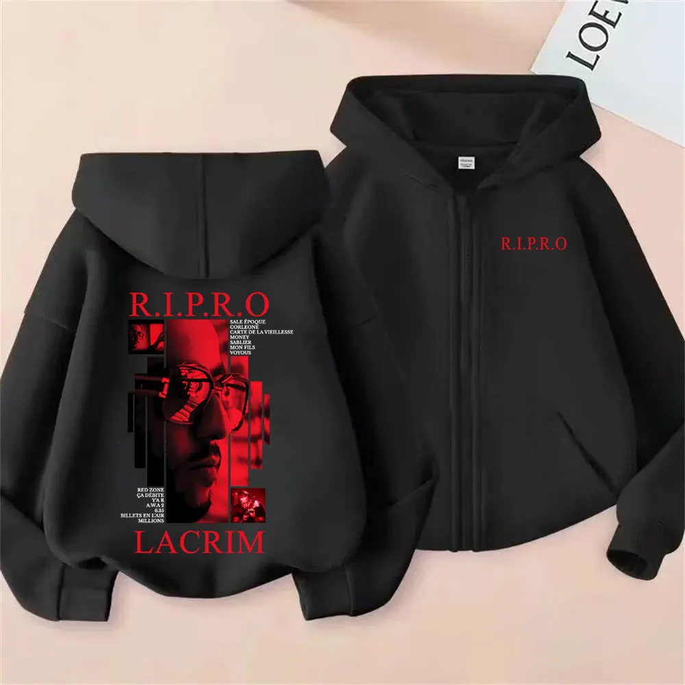 Rapper Lacrim R.I.P.R.O Zipper Hoodie Men Women Hip Hop Fashion Pop Music Zip Up Jacket Men's Casual Vintage Zip Up Sweatshirt
Rapper Lacrim R.I.P.R.O Zipper Hoodie Men Women Hip Hop Fashion Pop Music Zip Up Jacket Men's Casual Vintage Zip Up Sweatshirt