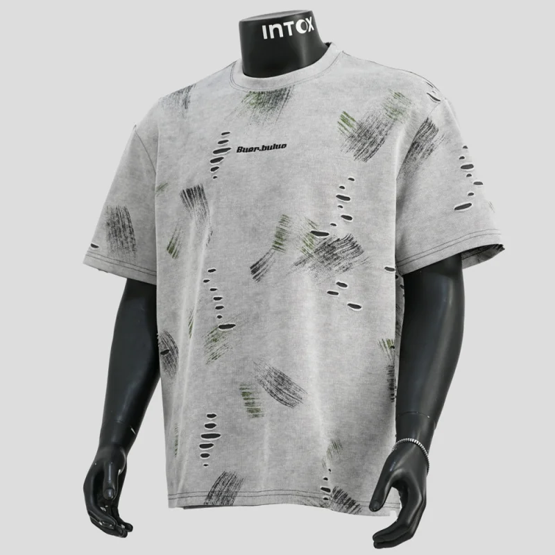 Broken hole short sleeved T-shirt men's 2025 summer fashion trend brand high-end retro cool graffiti casual top
Broken hole short sleeved T-shirt men's 2025 summer fashion trend brand high-end retro cool graffiti casual top