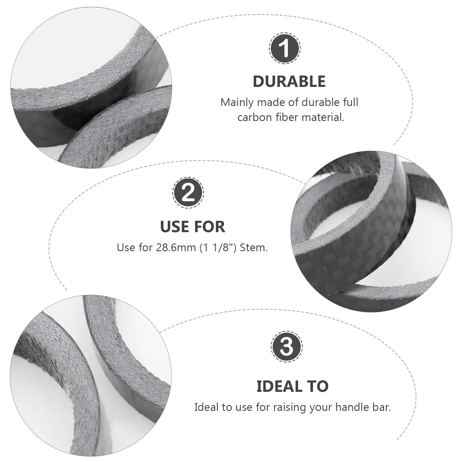 4pcs Carbon Fiber Headset Spacers 5Mm 10Mm 15Mm 20Mm For 28.6Mm Stem Bike Handlebar Height Adjustment Lightweight Durable
4pcs Carbon Fiber Headset Spacers 5Mm 10Mm 15Mm 20Mm For 28.6Mm Stem Bike Handlebar Height Adjustment Lightweight Durable