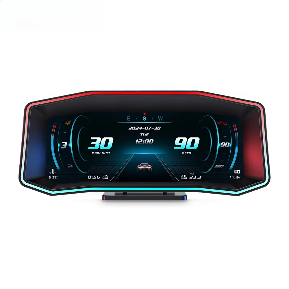 New Arrival 6.2inch LCD Gauge P4 Speed Oil Pressure Temp Auto Meter Hud Head up Display for All Car
New Arrival 6.2inch LCD Gauge P4 Speed Oil Pressure Temp Auto Meter Hud Head up Display for All Car