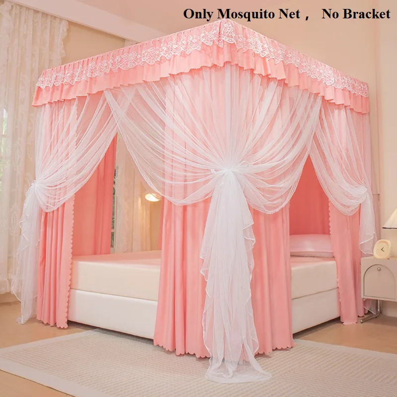 Pink Double-layer Mosquito Net No Bracket For King Bed Full Shading Dustproof Removable Four corner Household Bed Curtain
Pink Double-layer Mosquito Net No Bracket For King Bed Full Shading Dustproof Removable Four corner Household Bed Curtain