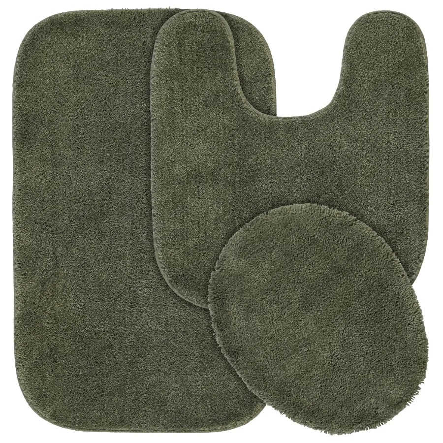 Garland Rug Traditional Washable Bath Rug Set 3 Piece Set 21"x34" Bath Rug Contour Rug and Toilet Lid Deep Fern
Garland Rug Traditional Washable Bath Rug Set 3 Piece Set 21"x34" Bath Rug Contour Rug and Toilet Lid Deep Fern