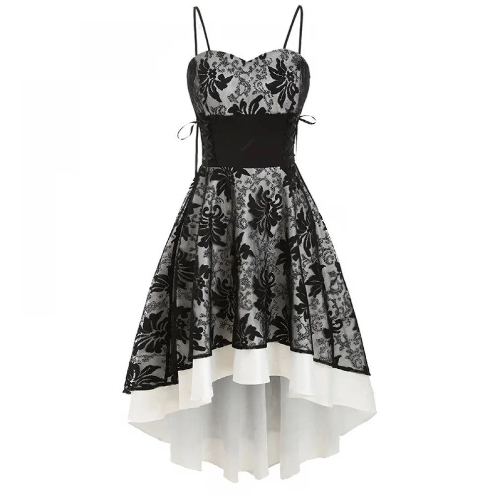 Retro Steampunk Gothic Cosplay Costume Women Sleeveless Spaghetti Strap Bustier Printed Lace Dress Waist Cinching Gown Halloween
Retro Steampunk Gothic Cosplay Costume Women Sleeveless Spaghetti Strap Bustier Printed Lace Dress Waist Cinching Gown Halloween