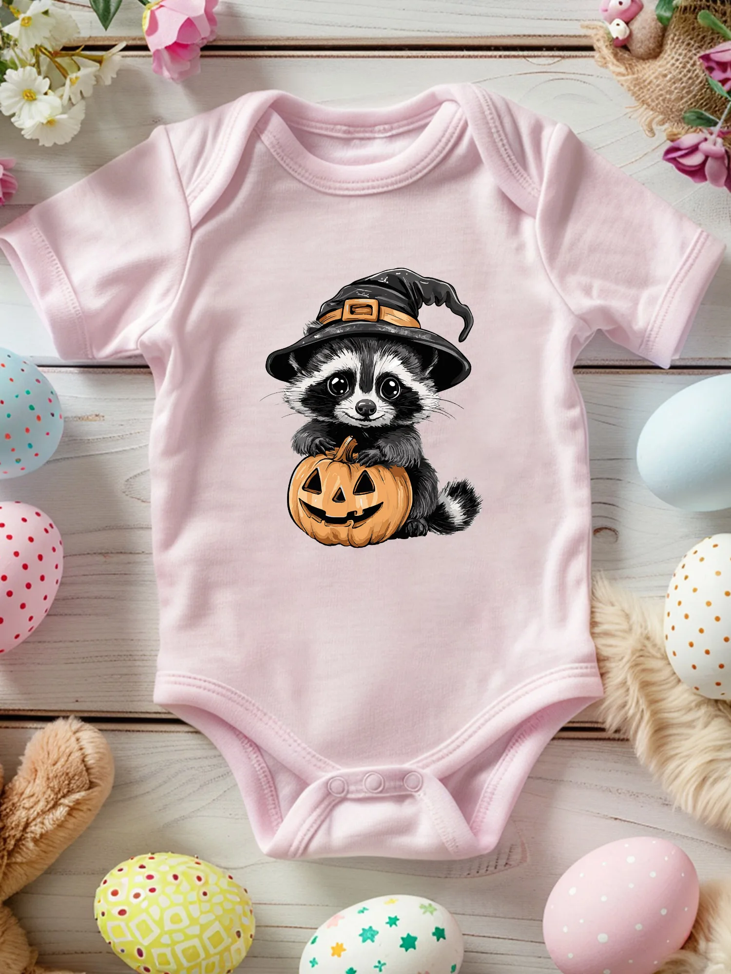 Festive Pumpkin And Raccoon Unisex Baby Crawling Suit, 100% Cotton Soft Onesie, All-Season Wear Pink Bodysuit 190GSM
Festive Pumpkin And Raccoon Unisex Baby Crawling Suit, 100% Cotton Soft Onesie, All-Season Wear Pink Bodysuit 190GSM