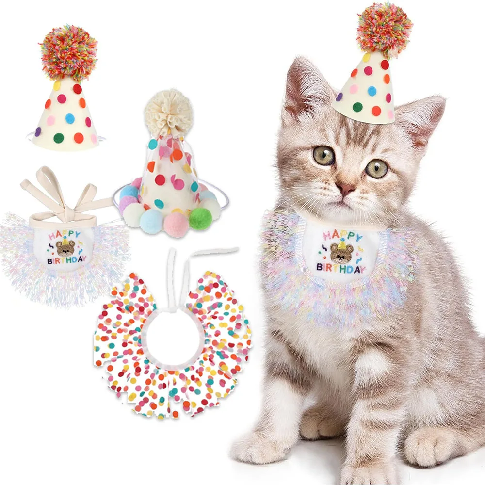 2PCS Cat Birthday Hat Outfit, Party Hat Dog Costumes Cute Puppy Bib Scarf Party Decorations Set for Small Medium Cats & Doggy
2PCS Cat Birthday Hat Outfit, Party Hat Dog Costumes Cute Puppy Bib Scarf Party Decorations Set for Small Medium Cats & Doggy