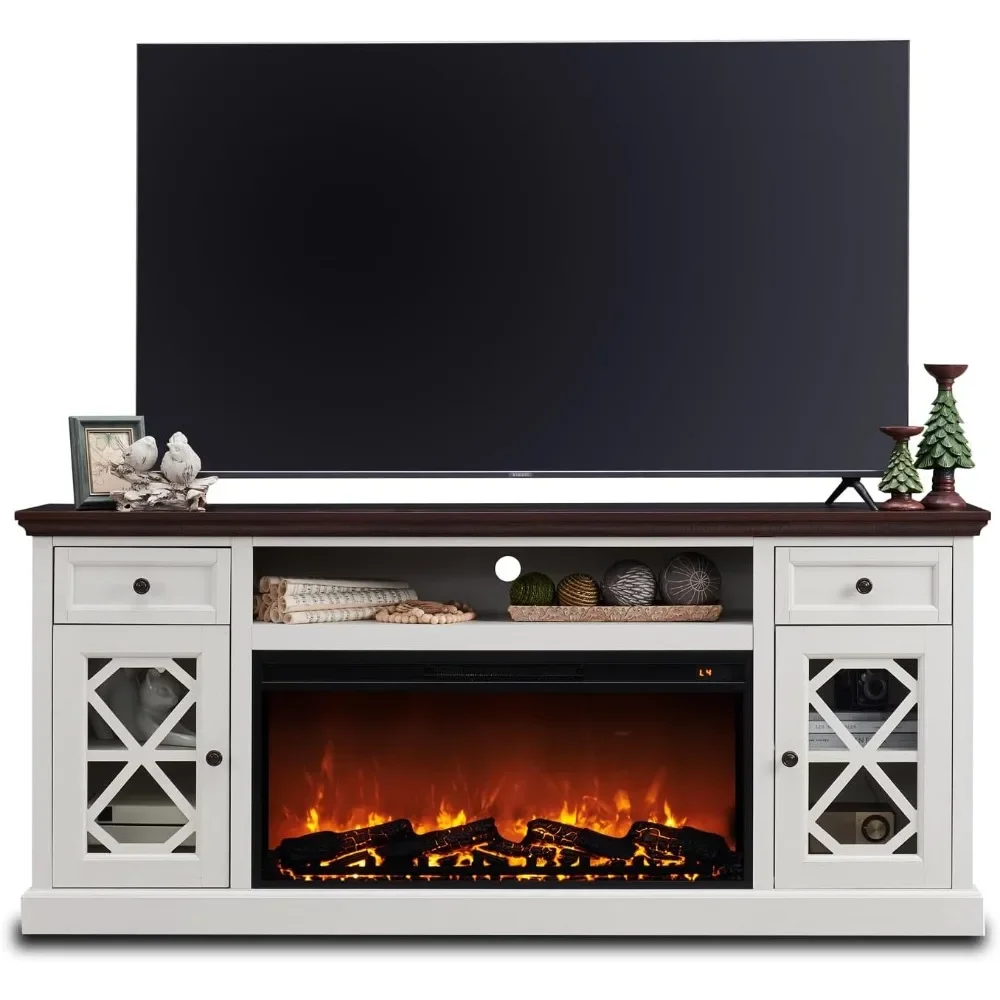 Farmhouse Electric Fireplace TV Stand for 80 Inch TVs, 31" Tall Highboy Entertainment Center w/36 Large Electric Fireplace 
Farmhouse Electric Fireplace TV Stand for 80 Inch TVs, 31" Tall Highboy Entertainment Center w/36 Large Electric Fireplace