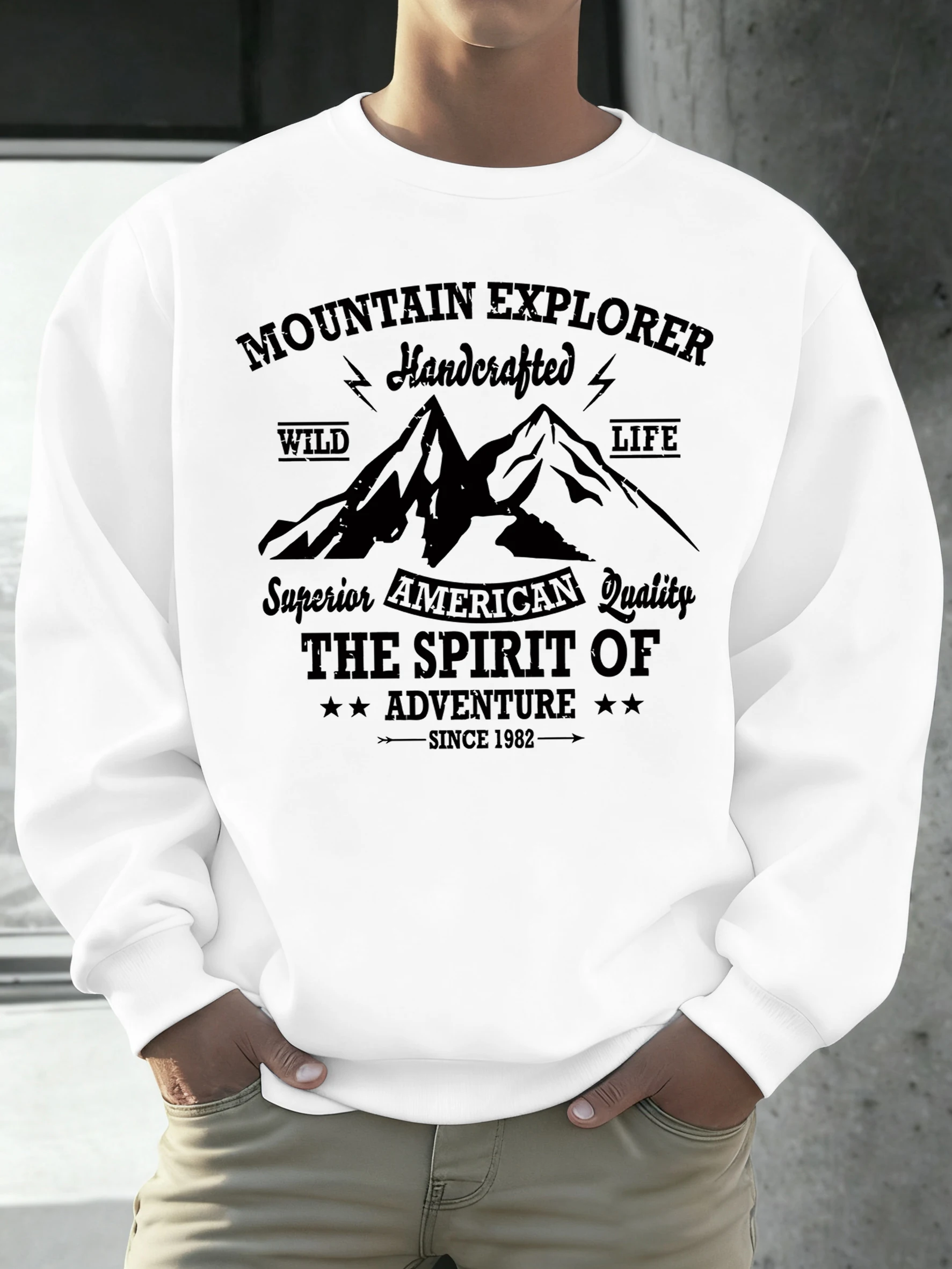 Mountain Explorer, удобные свободные мужские топы с американским принтом, спортивные толстовки в стиле хип-хоп, зимние толстовки с круглым вырезом, повседневный мягкий пуловер
Mountain Explorer, удобные свободные мужские топы с американским принтом, спортивные толстовки в стиле хип-хоп, зимние толстовки с круглым вырезом, повседневный мягкий пуловер