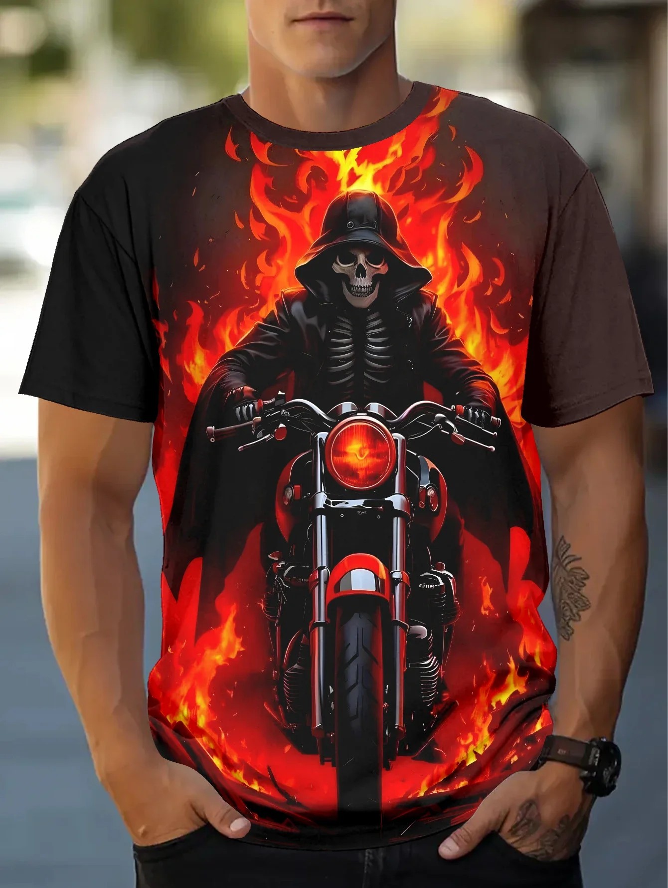 Men's Skeleton Printed T-shirt, Comfortable Tops with O Collar, Casual Short Sleeves, Everyday Street Trend Clothes, Stylish
Men's Skeleton Printed T-shirt, Comfortable Tops with O Collar, Casual Short Sleeves, Everyday Street Trend Clothes, Stylish