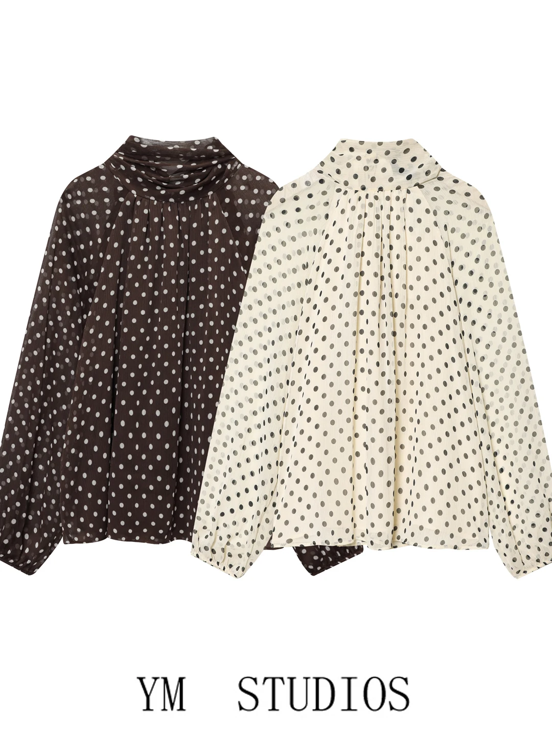 Women's Long Sve Polka Dot irt Stand Collar Knot Loose Fit Thin Transparent Ele Cover up French Sle Poly...
Women's Long Sve Polka Dot irt Stand Collar Knot Loose Fit Thin Transparent Ele Cover up French Sle Poly...